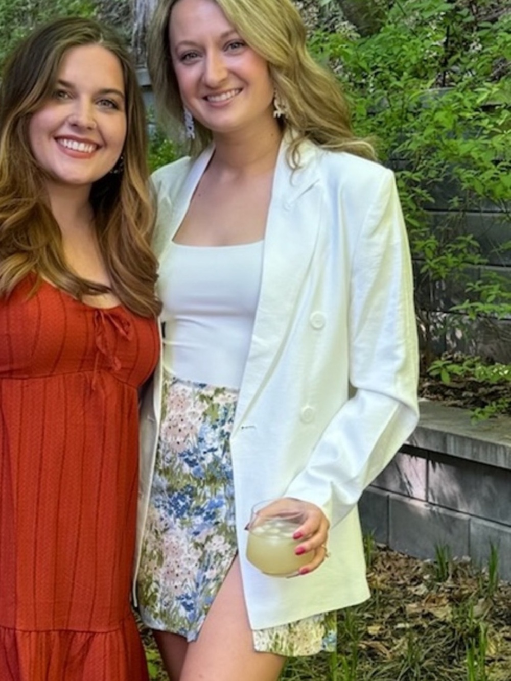 Wayf White Double-Breasted Blazer Jacket